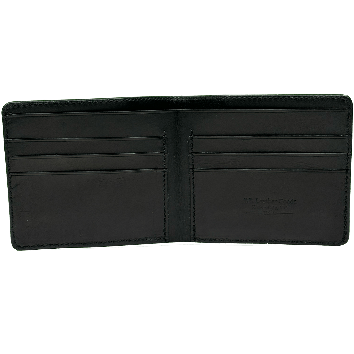 Black Bridle Leather Bi-Fold Wallet - BB Leather Goods
