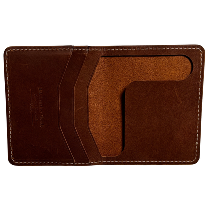 Chocolate Bridle Leather Card Wallet - BB Leather Goods